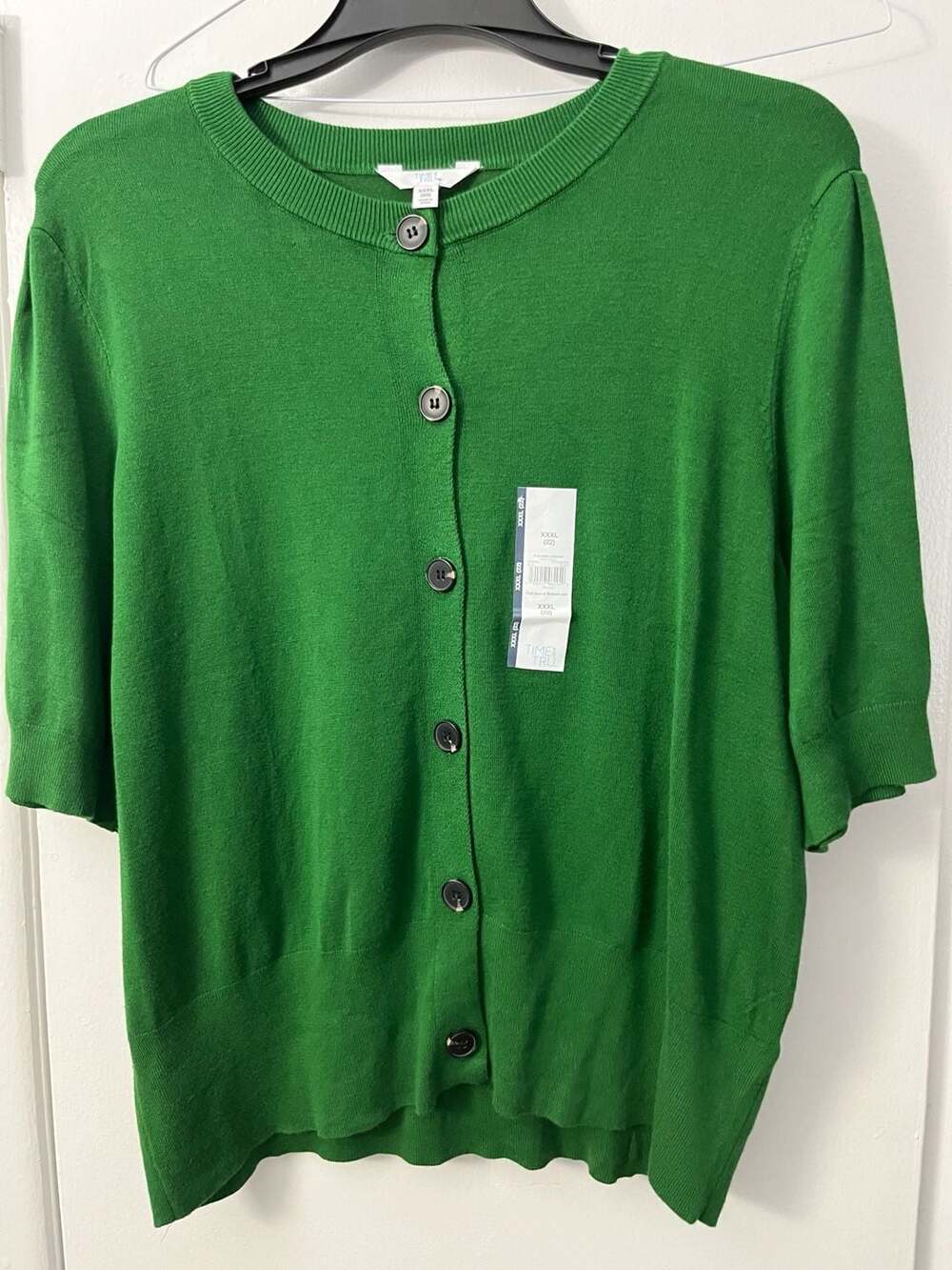 Time and Tru Women's Crewneck Cardigan with Short Sleeves